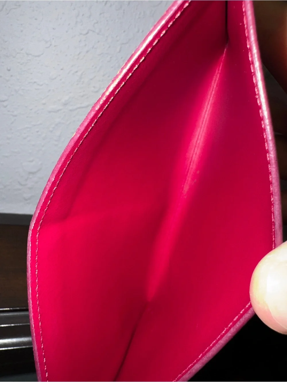 Louis Vuitton Fuchsia Leather Card Holder Wallet